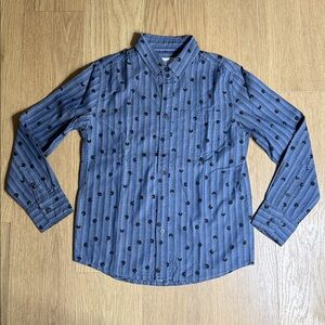 Sovereign Code Blue Patterned Long Sleeve Button Down Shirt Size Small (Big Boy)